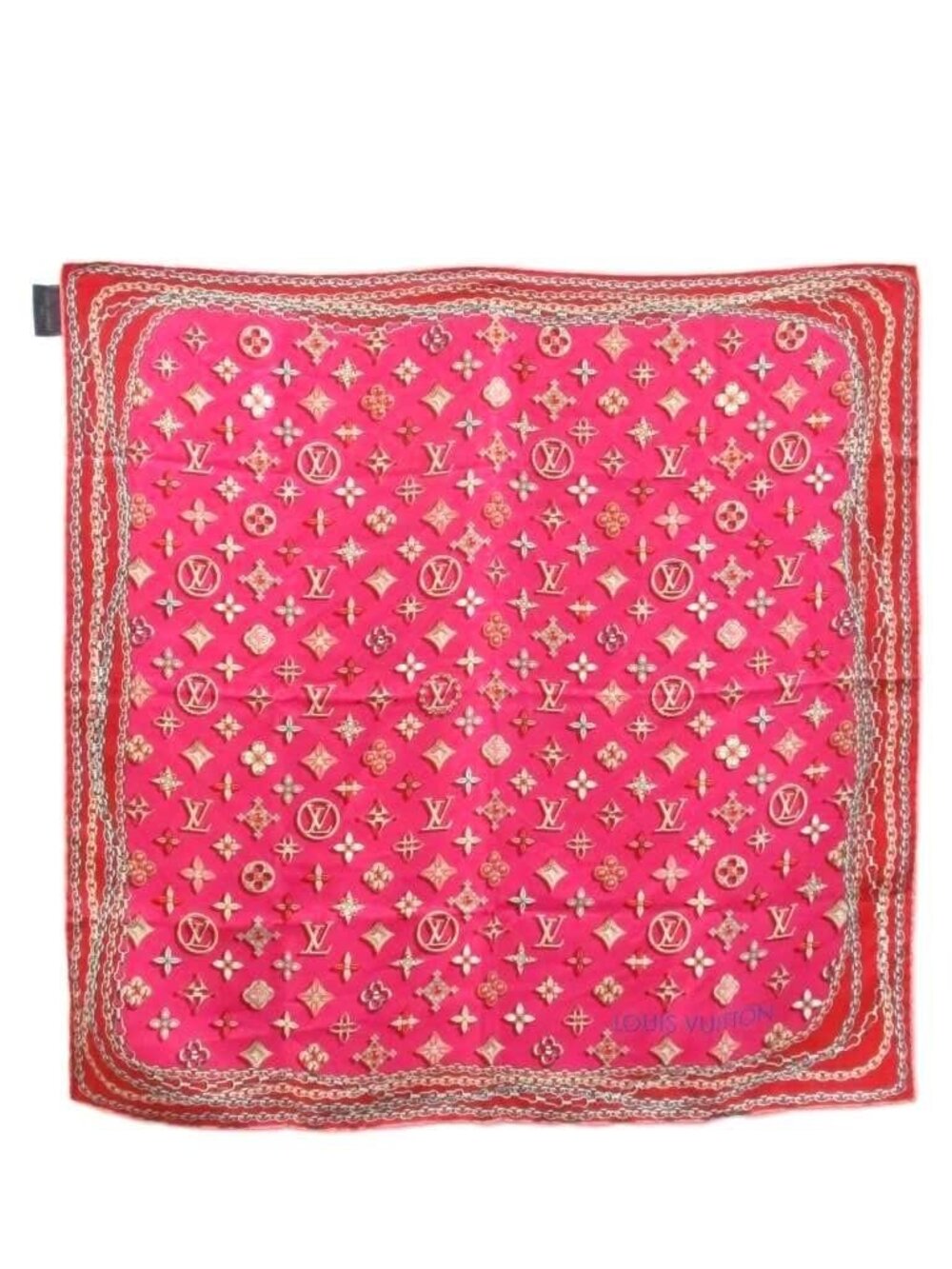 Louis Vuitton Carre Your Highness Silk Scarf Pink Monogram Print